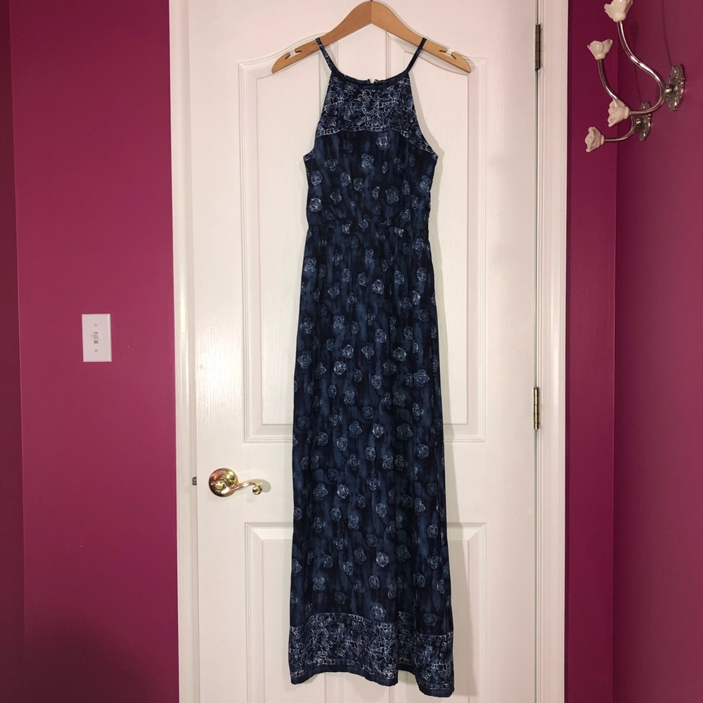 Deep Blues Paisley Maxi Dress